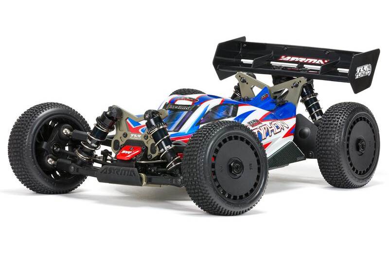 Arrma 1/8 TLR Tuned Typhon 6S 4WD BLX RC Buggy RTR, Red/Blue